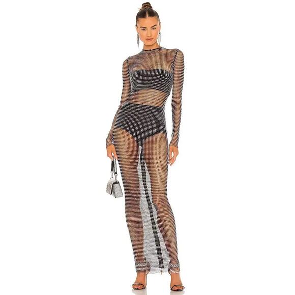 Bronx and Banco Dresses & Skirts - NWT Bronx and Banco Mesh Net Black Webb Long Maxi Dress Size Large